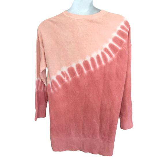 Old Navy Size Medium Sweatshirt Tie-Dye Long Sleeve In Pink & White - Picture 5 of 7